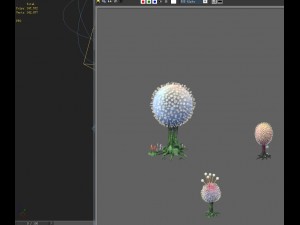 cartoon version - pompon spores Model 3D