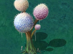 cartoon version - pompon spores 02 3D Model