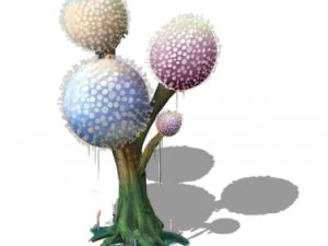 cartoon version - pompon spores 02 3D Model