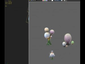 cartoon version - pompon spores 02 3D Model