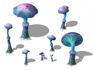 cartoon edition - ancient chi you mushrooms 3D Model
