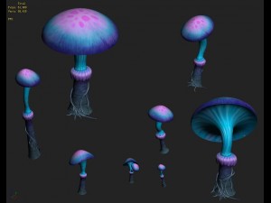 cartoon edition - ancient chi you mushrooms Modello 3D