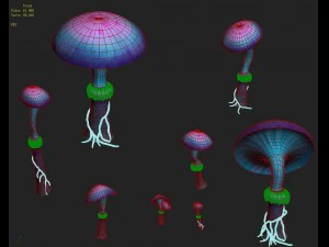cartoon edition - ancient chi you mushrooms 3D Model