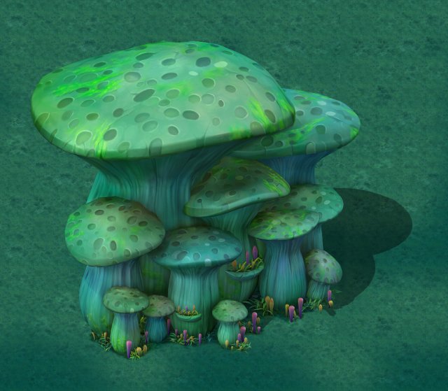 cartoon edition - ancient nu wa mushroom fossils 0 3D Modell .c4d .max .obj .3ds .fbx .stl .blend 