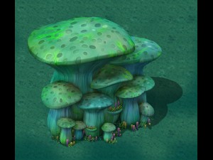 cartoon edition - ancient nu wa mushroom fossils 0 3D Model