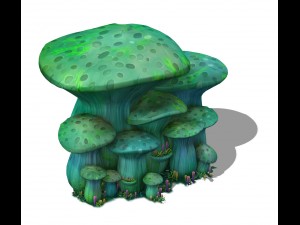 cartoon edition - ancient nu wa mushroom fossils 0 3D Modell