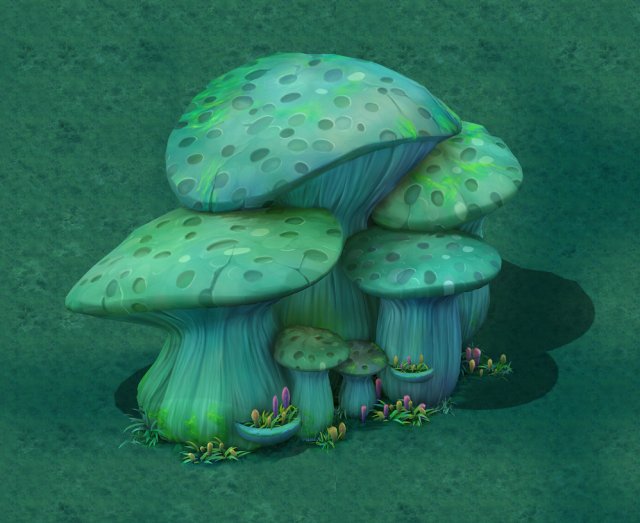 cartoon edition - ancient nu wa mushroom fossil 02 Modelo 3D .c4d .max .obj .3ds .fbx .stl .blend