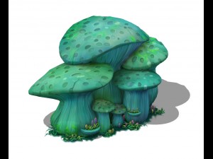 cartoon edition - ancient nu wa mushroom fossil 02 Modelo 3D