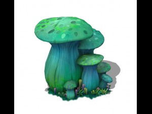 cartoon edition - ancient nu wa mushroom fossil 02 Modelo 3D
