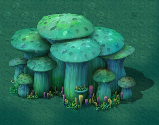 cartoon edition - ancient nu wa mushroom fossils 0 Modello 3D .c4d .max .obj .3ds .fbx .stl .blend 