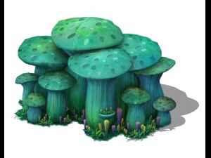 cartoon edition - ancient nu wa mushroom fossils 0 Modello 3D