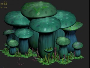 cartoon edition - ancient nu wa mushroom fossils 0 Modello 3D