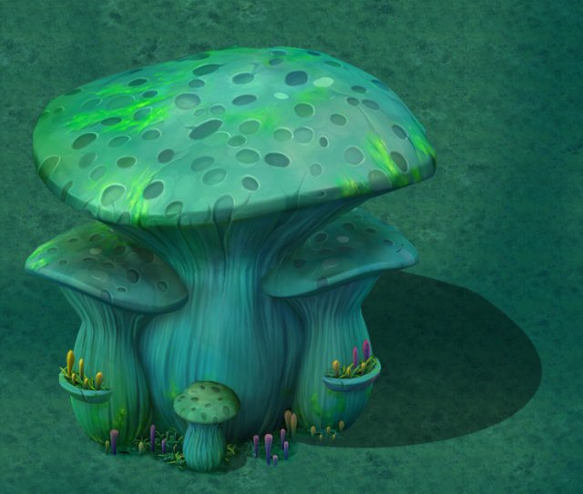 cartoon edition - ancient nu wa mushroom fossil 04 Model 3D .c4d .max .obj .3ds .fbx .stl .blend 
