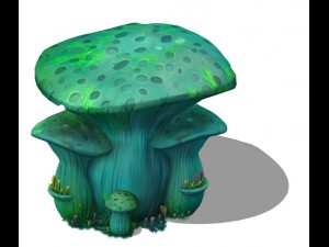 cartoon edition - ancient nu wa mushroom fossil 04 Model 3D