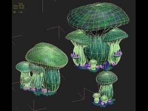 cartoon edition - ancient nu wa mushroom fossil 04 Model 3D