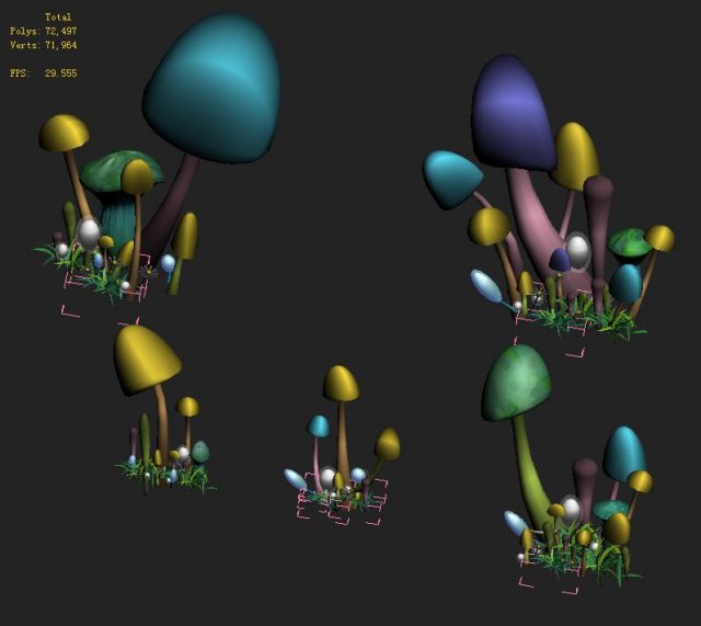 cartoon edition - ancient nu wa mushroom fossil 05 3D-Modell .c4d .max .obj .3ds .fbx .stl .blend 