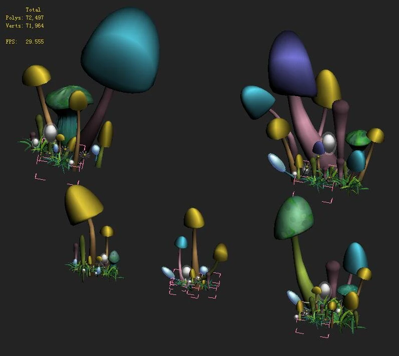 cartoon edition - ancient nu wa mushroom fossil 05 3D Model .c4d .max .obj .3ds .fbx .stl .blend 