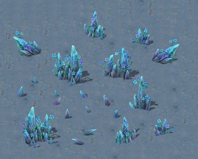 cartoon version - crystal fantasy flower 3Dモデル .c4d .max .obj .3ds .fbx .stl .blend
