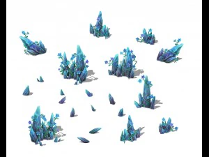 cartoon version - crystal fantasy flower 3D Model