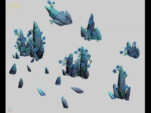 cartoon version - crystal fantasy flower 3D Model