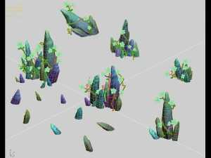 cartoon version - crystal fantasy flower 3D Model