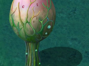 cartoon version - fine stripe spores 3D 모델
