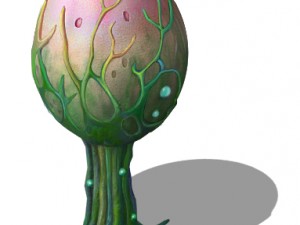 cartoon version - fine stripe spores 3D Model