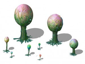 cartoon version - fine stripe spores 3D Model