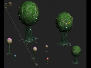 cartoon version - fine stripe spores 3D Model
