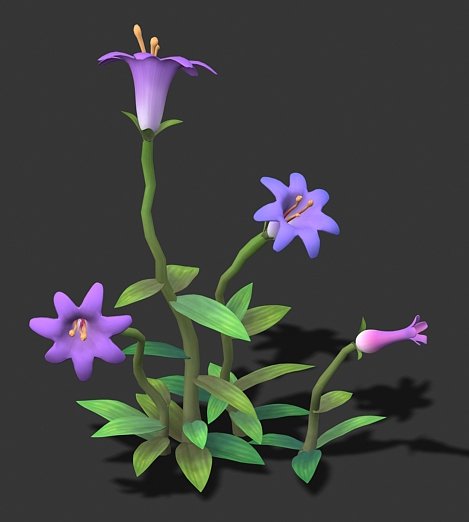 cartoon version - small flower bark forest 3D Model in Decoration 3DExport