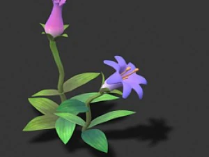 cartoon version - small flower bark forest 3D Model