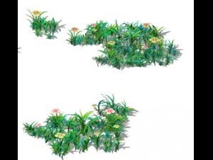 cartoon version - small wildflower surface 3D Model