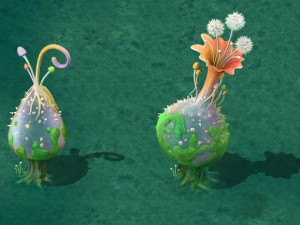 cartoon version - hollow transparent spores Modelo 3D