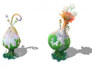 cartoon version - hollow transparent spores 3D Model