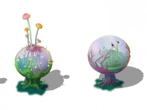 cartoon version - hollow transparent spores 3D Model