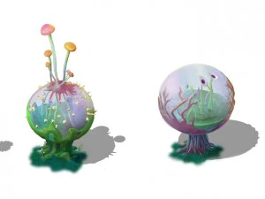 cartoon version - hollow transparent spores 3D Model
