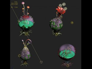 cartoon version - hollow transparent spores 3D Model