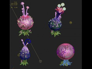 cartoon version - hollow transparent spores 3D Model