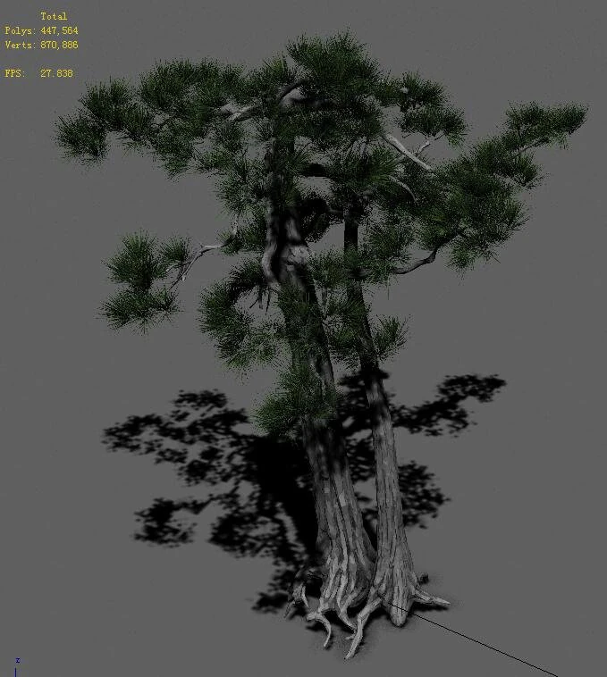 strange - pine 02 3D Model .c4d .max .obj .3ds .fbx .stl .blend 