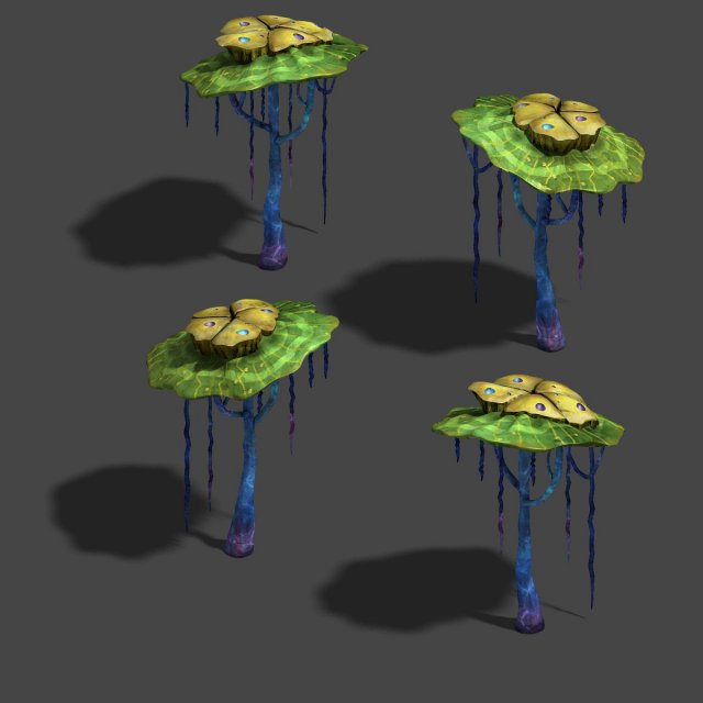 water cloud ze - plant - strange mushroom Modelo 3D .c4d .max .obj .3ds .fbx .stl .blend 