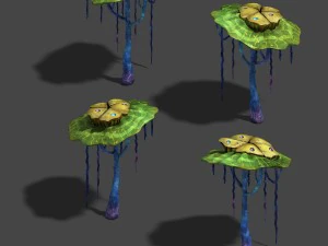 awan air ze - tanaman - jamur aneh Model 3D