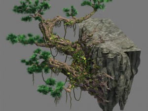 cliff side - pine 3D Model