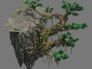 cliff side - pine 3D Модель