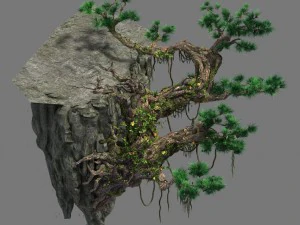 cliff side - pine 3D Model