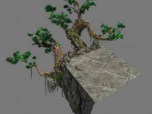 cliff side - pine 3D Модель