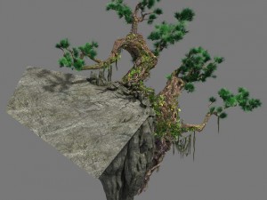cliff side - pine 3D Модель