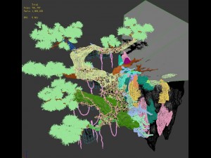 cliff side - pine 3D Модель