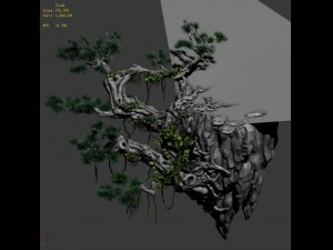 cliff side - pine 3D Model