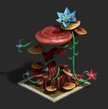 plant growth process - dongtian ganoderma lucidum 3D Model .c4d .max .obj .3ds .fbx .stl .blend 