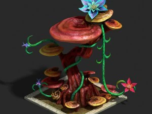 植物生长过程-洞天灵芝 3D 模型